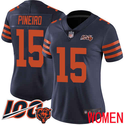 Chicago Bears Limited Navy Blue Women Eddy Pineiro Jersey NFL Football #15 100th Season Rush Vapor Untouchable->youth nfl jersey->Youth Jersey